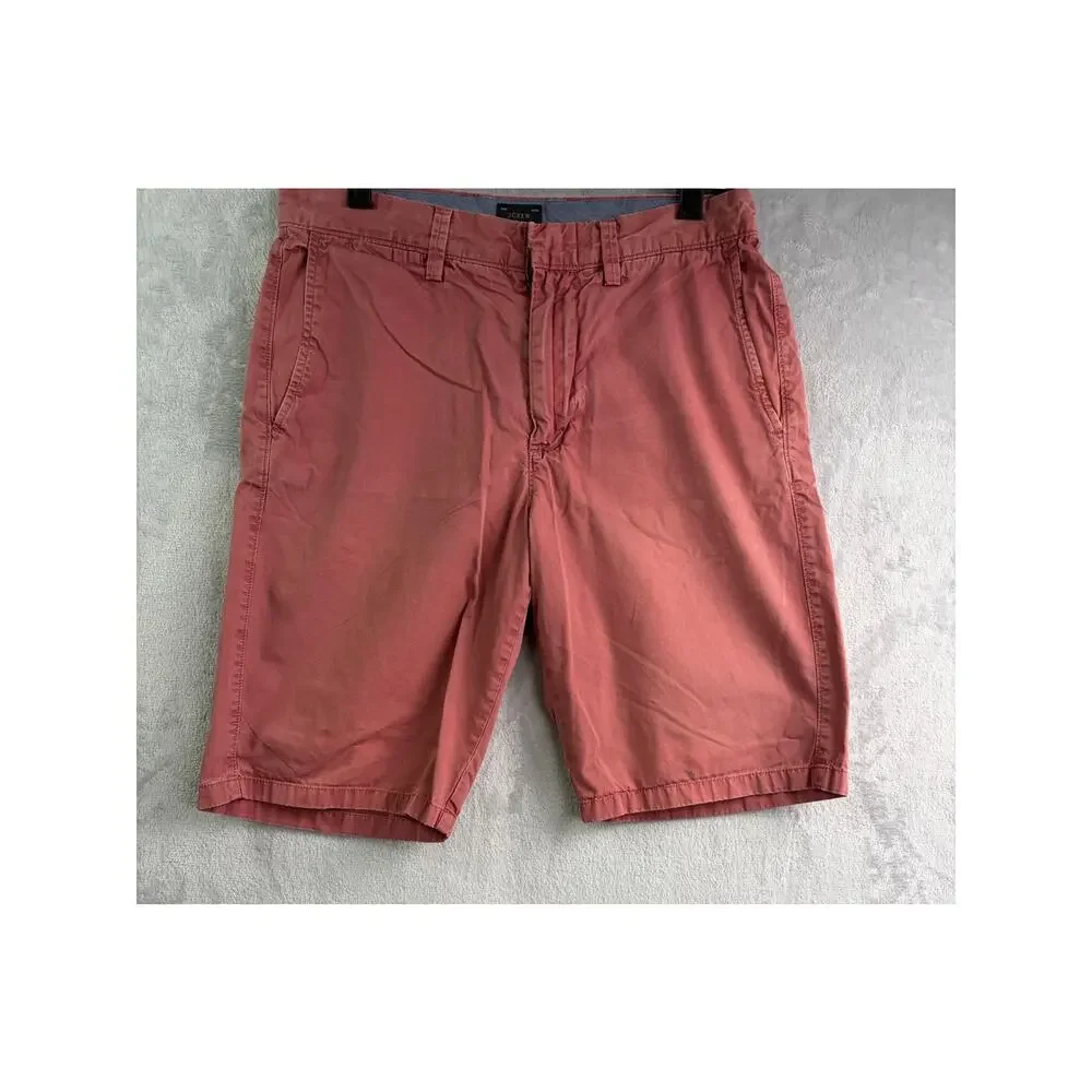 J.Crew Men's Salmon Pink Flat Front Cotton Chino Shorts - Size 29W/10.5